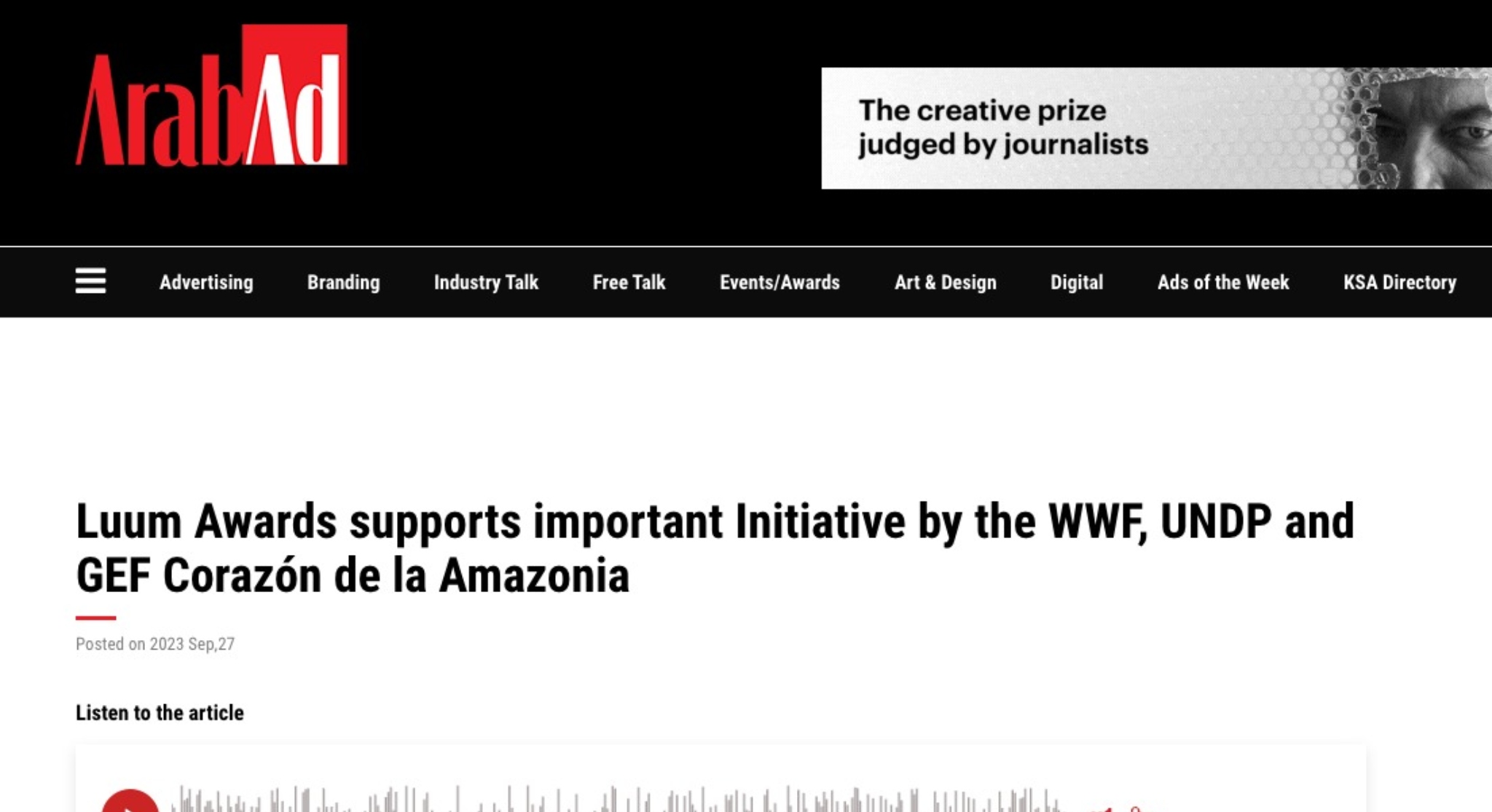 Luum Awards supports important Initiative by the WWF, UNDP and GEF Corazón de la Amazonia pic