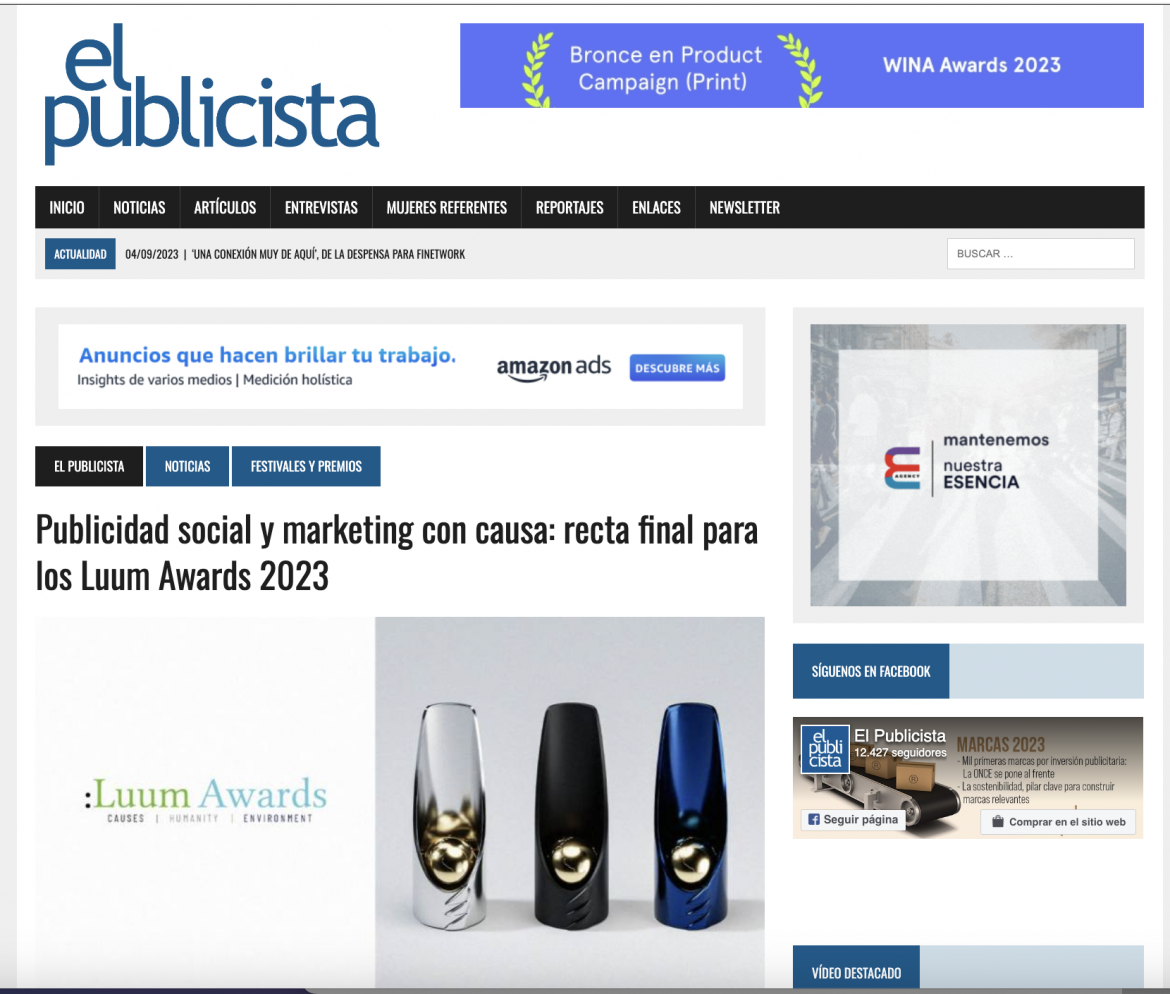 Publicidad social y marketing con causa: recta final para los Luum Awards  2023 – Luum Awards